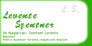 levente szentner business card